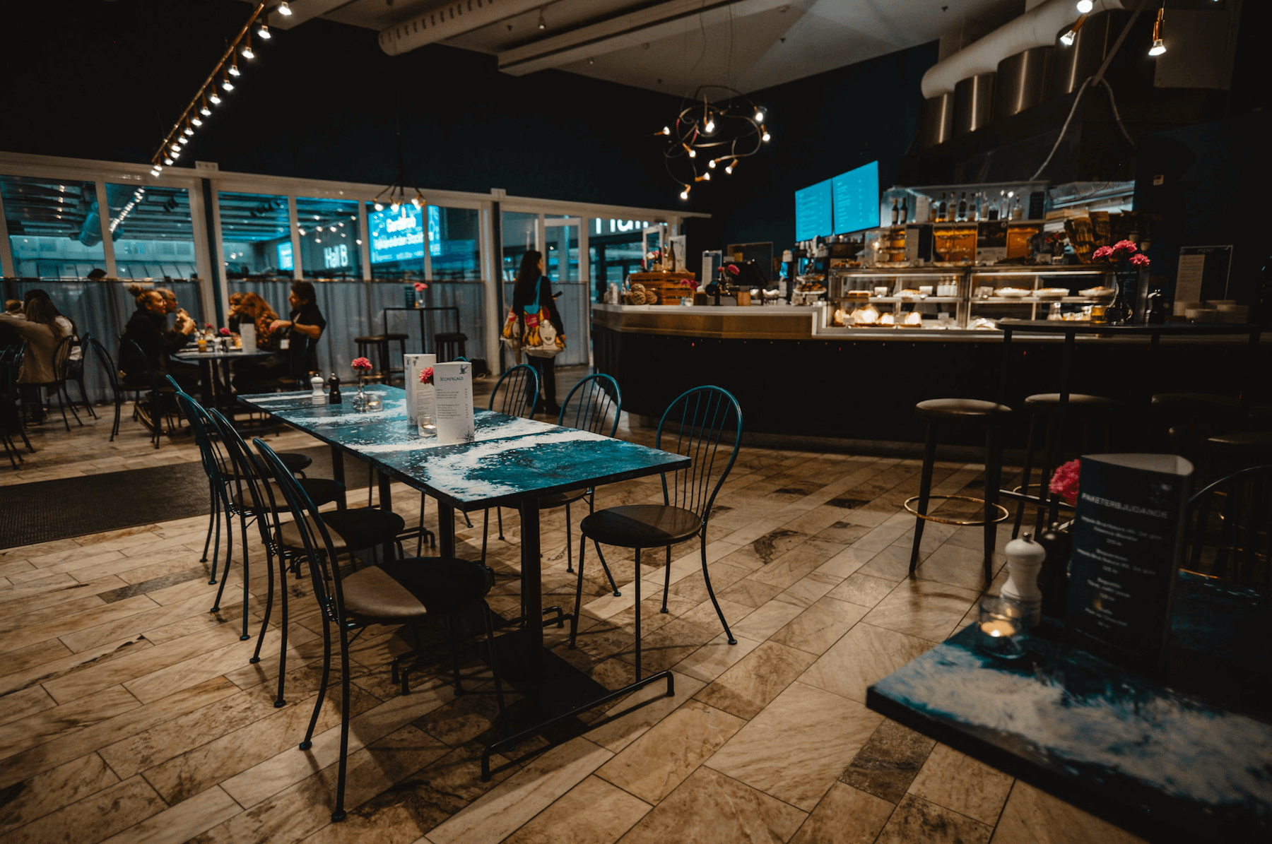 Nordic Bistro by Ingridsdotter x Bohlin at Stockholmsmässan — bespoke bistro tables in recycled Swedish fishing nets by Interesting Times Gang.